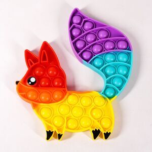 Fox 8" Popit Push Pop Bubble Popper Fidgety Fidget Vinyl Rainbow Sensory Toy